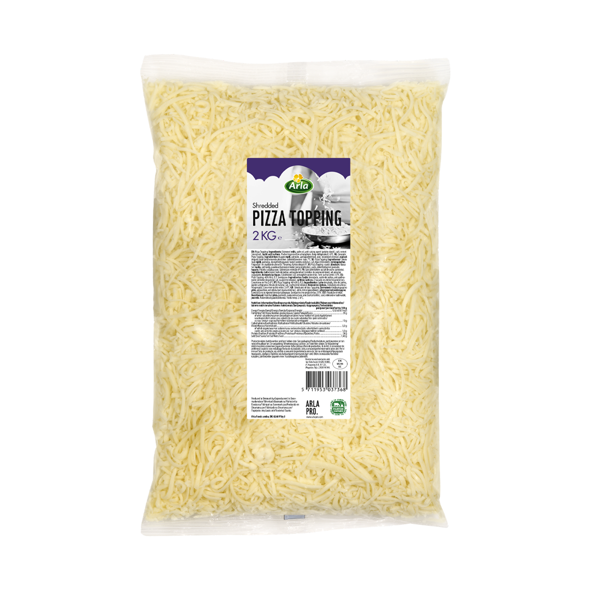 PIZZATOPPING 22% EN TIRAS 2 KG - ARLA PRO
