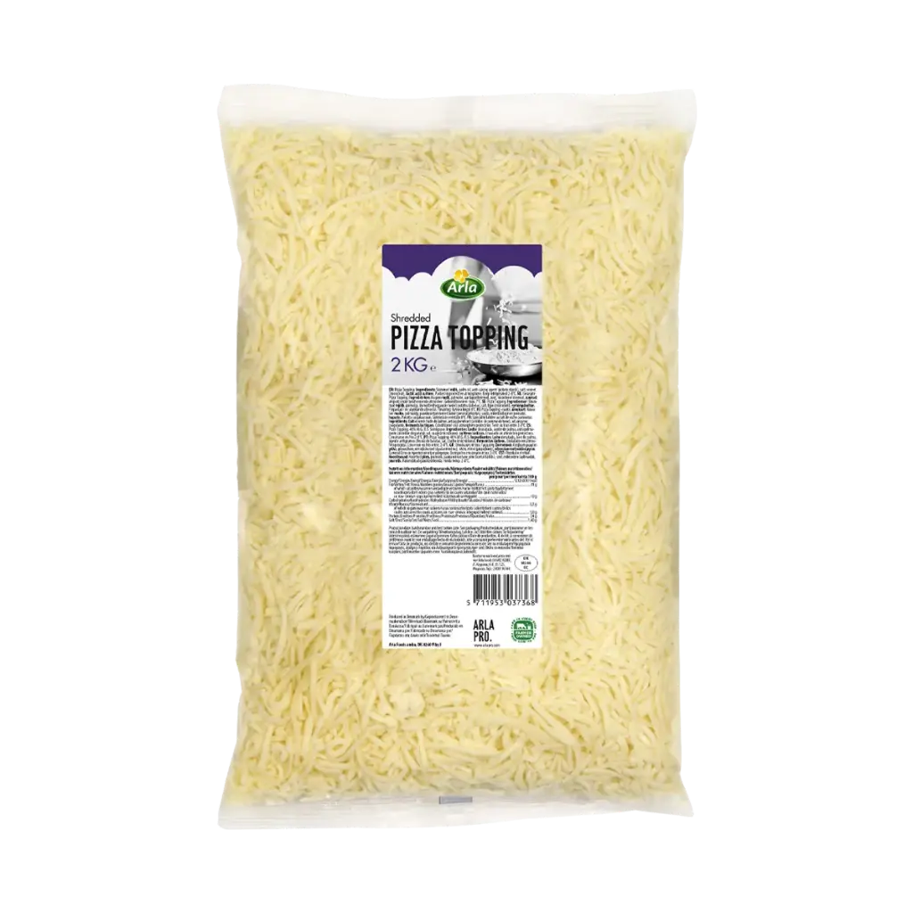 Pizzatopping 22% en tiras 2 kg Arla Pro