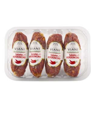 SALAME WITH PEPERONCINO 150g x 4pcs vaschetta atp 600g Approx VIANI