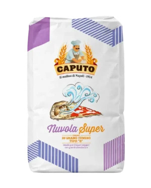 Harina de trigo blando Tipo 0 Super Nuvola de Mulino Caputo, saco profesional de 25 kg, fuerza W320-340.