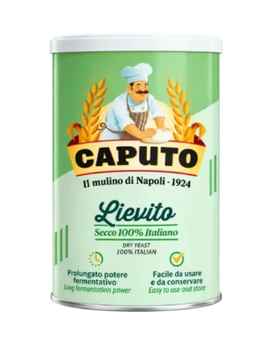 Levadura seca activa Mulino Caputo en tarro resellable de 100 g para panadería y pizza.