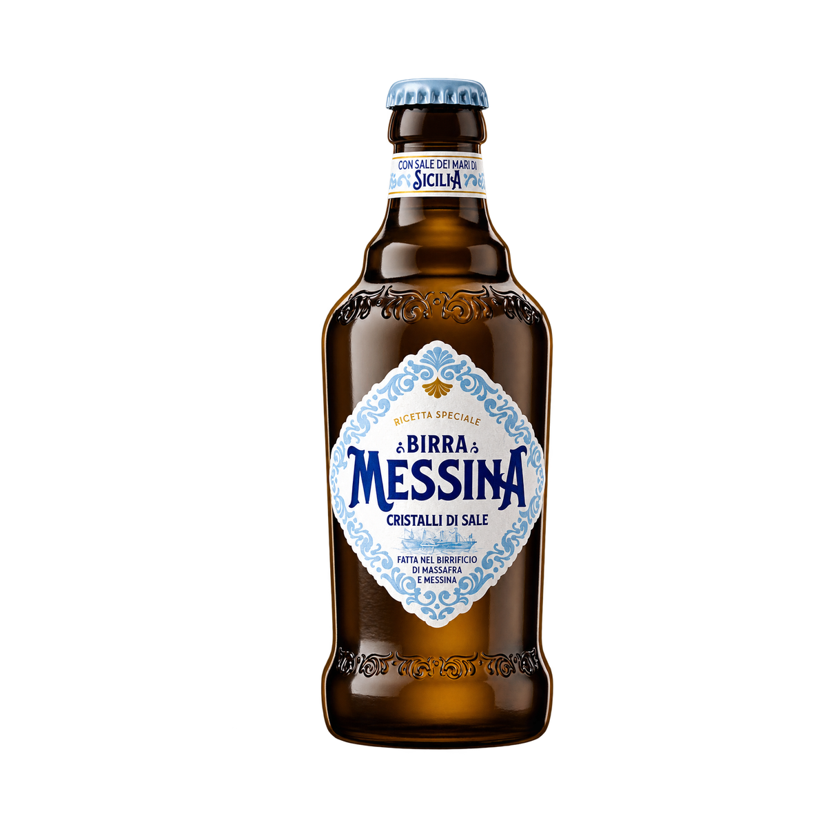 Botella de cerveza Birra Messina Cristalli di Sale de 330 ml