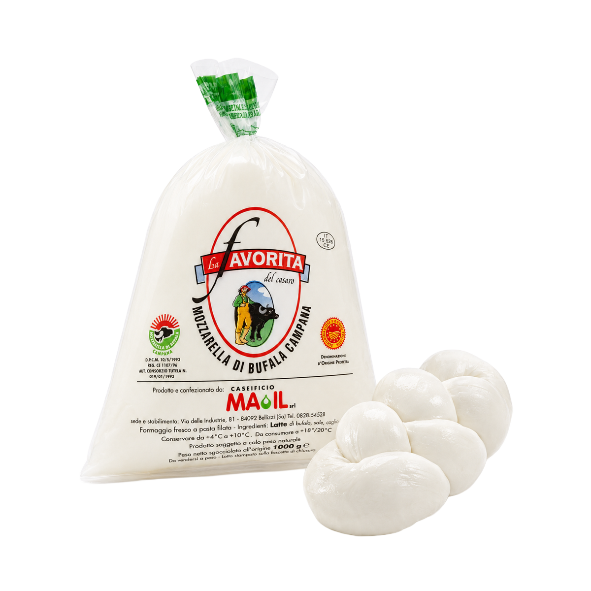 MOZZARELLA DE BUFALA TRENZA DE 1KG - MAIL