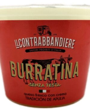 Descubre el queso Burrata de "il contrabbandiere" de Apulia, Italia: fresco, cremoso y versátil. Agrega un toque gourmet a tus platos con la Burrata!