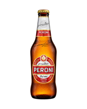 Botella de cerveza Peroni Nastro Azzurro de 33 cl