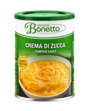 Crema de calabaza Bonetto a la mantovana, lata de 425 ml con 400 g de producto.